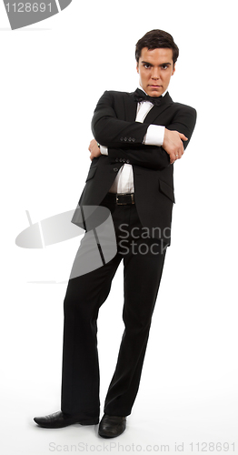 Image of businessman looking down