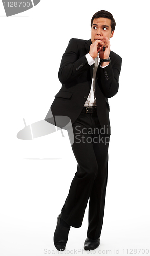 Image of Afraid businessman