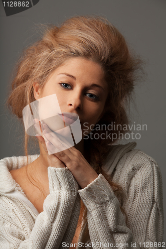 Image of Portrait of a calm beautiful woman
