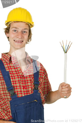 Image of Electrician with power cable