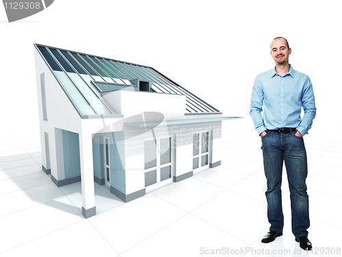 Image of man and his dream house