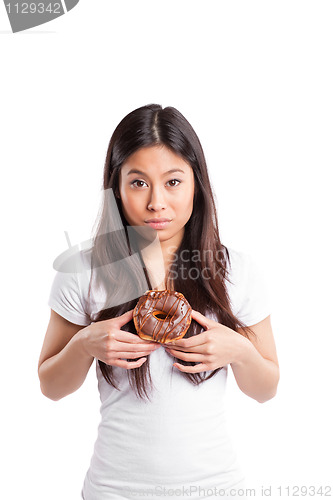 Image of Asian woman with donut
