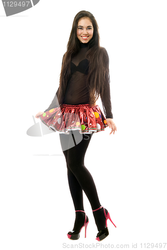 Image of Happy young brunette
