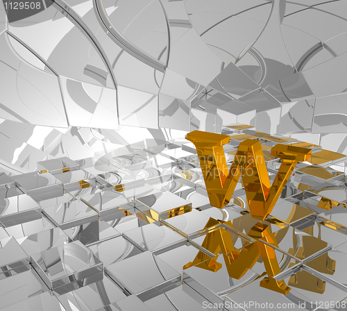 Image of golden letter w