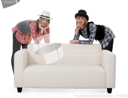 Image of Two girls on the couch