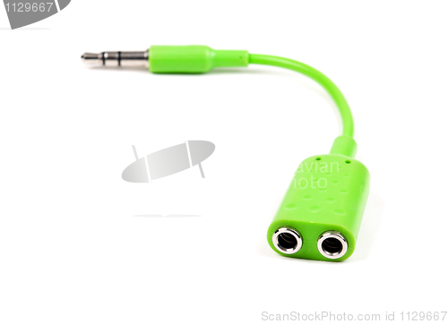 Image of green audio splitter