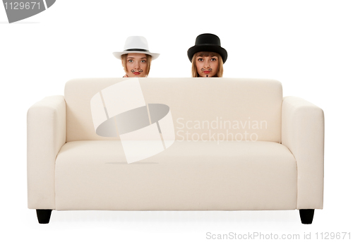 Image of Two girls on the couch