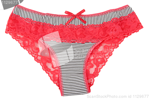 Image of red lace panties for women