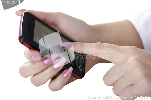 Image of Hand with a mobile phone