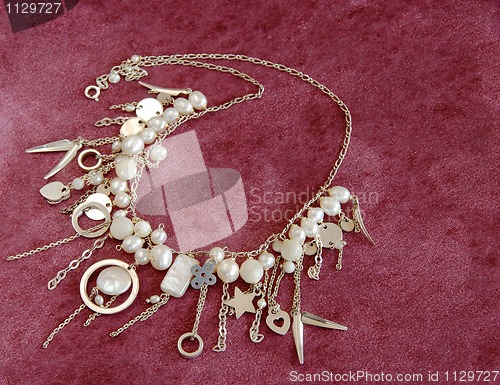 Image of Silver necklace with pearls