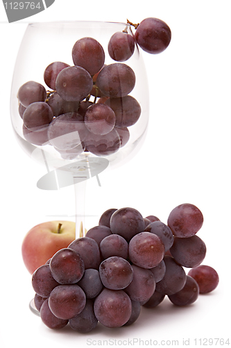 Image of Grapes in a wine glass