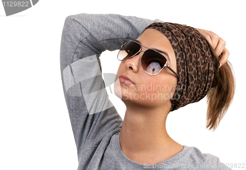 Image of portrait of a girl with glasses