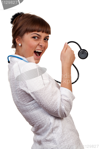 Image of beautiful young woman doctor