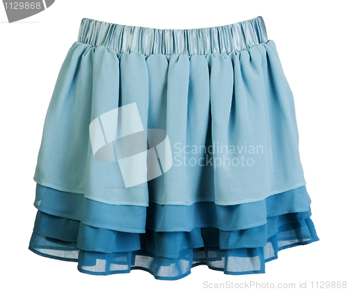 Image of Blue satin mini skirt