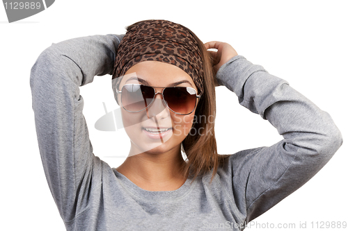 Image of portrait of a girl with glasses