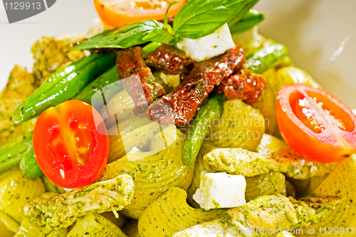 Image of pasta pesto and vegetables