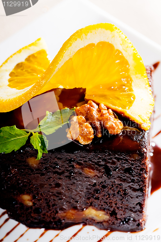Image of chocolate and walnuts cake