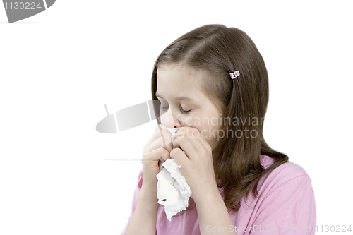 Image of The sick child with a handkerchief