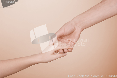 Image of Children's hand in a man's hand