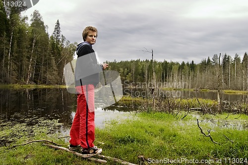 Image of Woman near Marsh