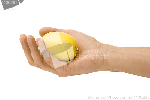 Image of Yellow lemon in a hand