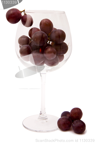 Image of Grapes in a wine glass