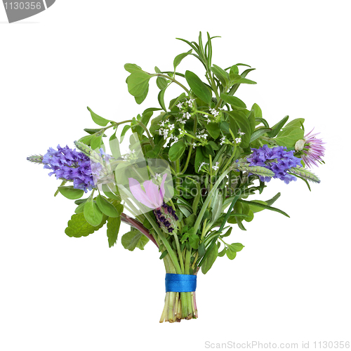 Image of Flower and Herb Leaf Posy