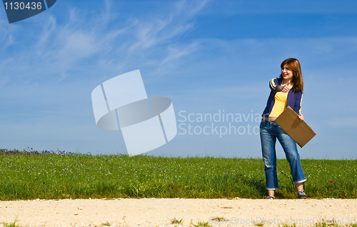 Image of Hitch hiking girl