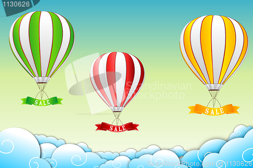 Image of parachute with sale tag