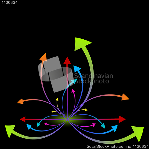 Image of growing colorful arrows