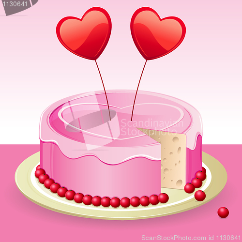 Image of birthday cake with heart