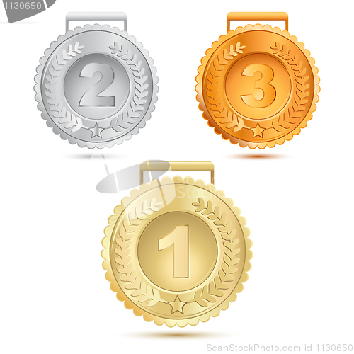 Image of metallic medals