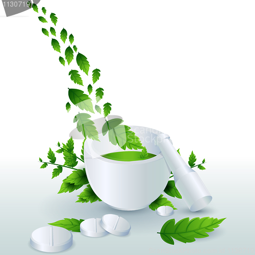 Image of medicine with leaves