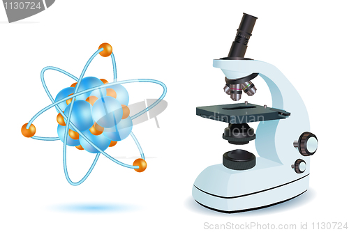 Image of microscope with atom