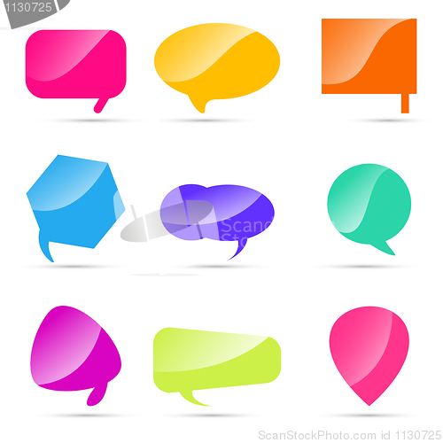 Image of set of colorful speech bubbles
