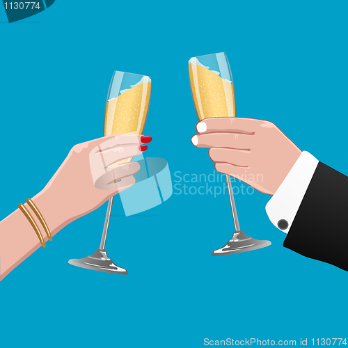 Image of celebration card with wine