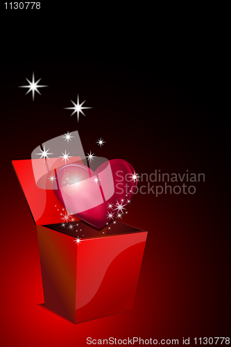 Image of heart in gift pack