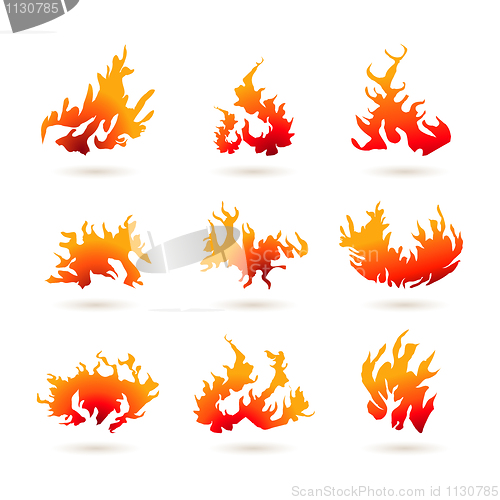 Image of different shapes of fire