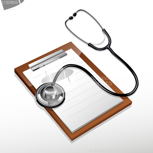 Image of stethoscope with letterpad
