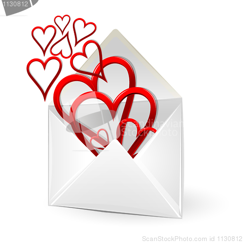 Image of loving hearts in envelope