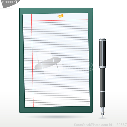 Image of letter pad with pen