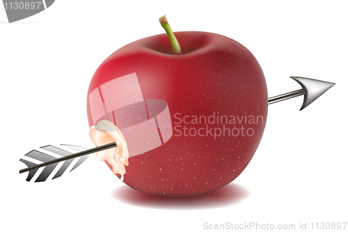 Image of apple with arrow