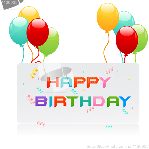 Image of birthday card with balloons