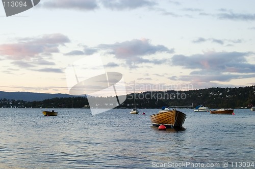 Image of Boat in Sunset