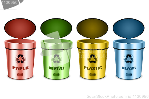 Image of sets of recycle bins