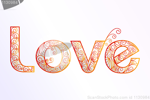 Image of floral love text