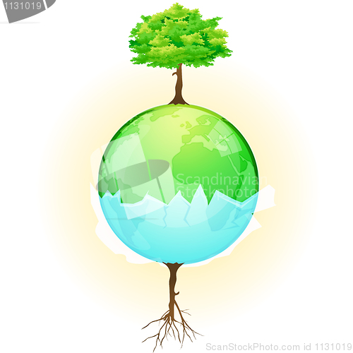 Image of tree on globe