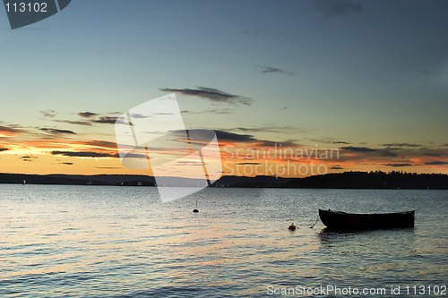 Image of Boat in Sunset