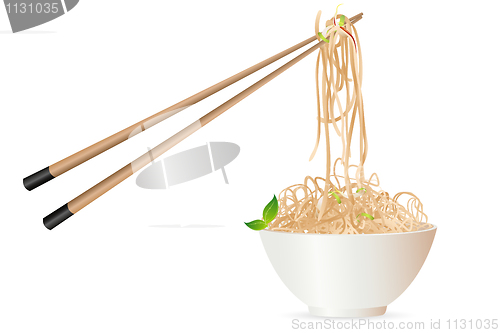 Image of noodles with chopstick