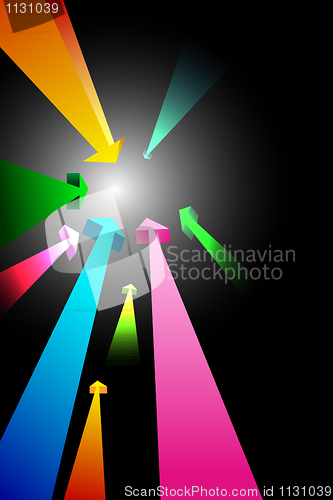 Image of colorful growing arrows